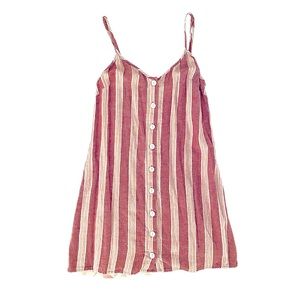 Forever 21 Red&White Stripped Strap Button Dress